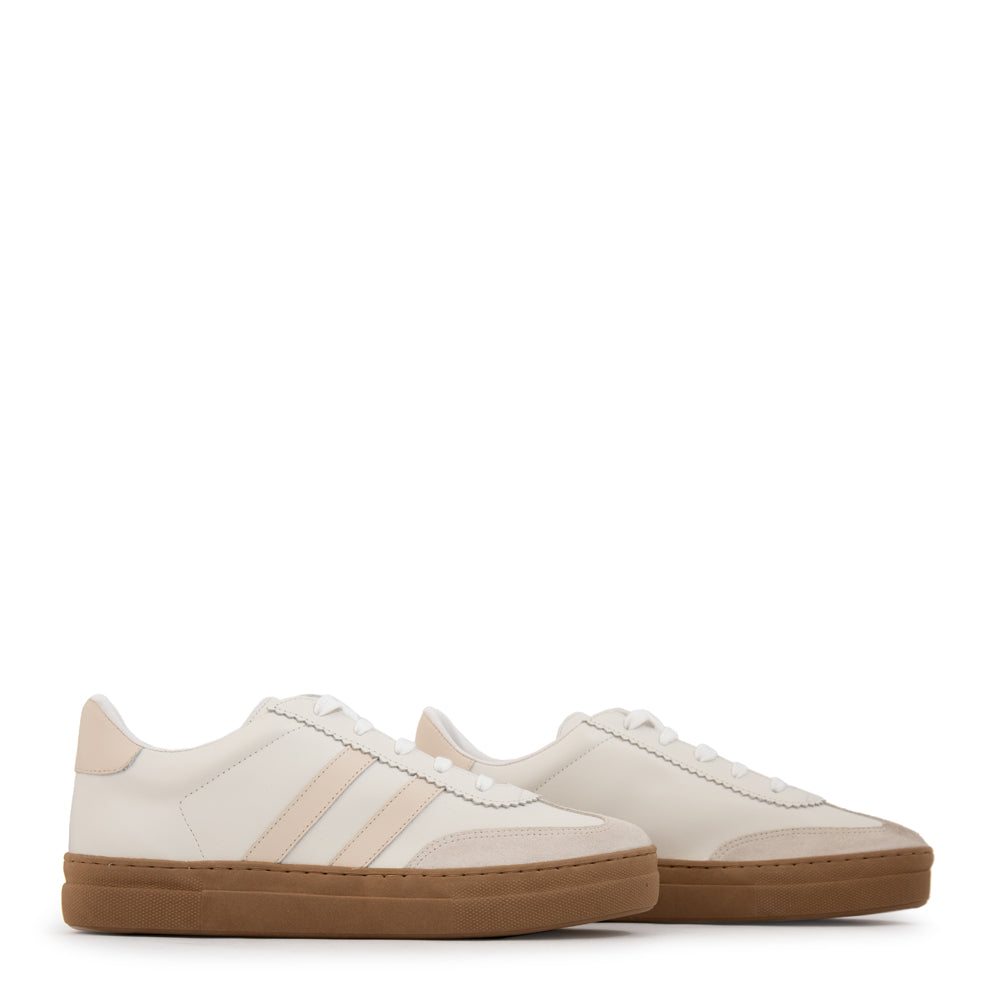 Zapatilla lena cuero blanco