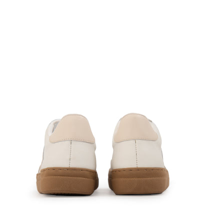 Zapatilla lena cuero blanco