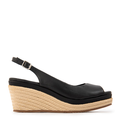 Sandalia leonor cuero negro