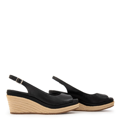 Sandalia leonor cuero negro