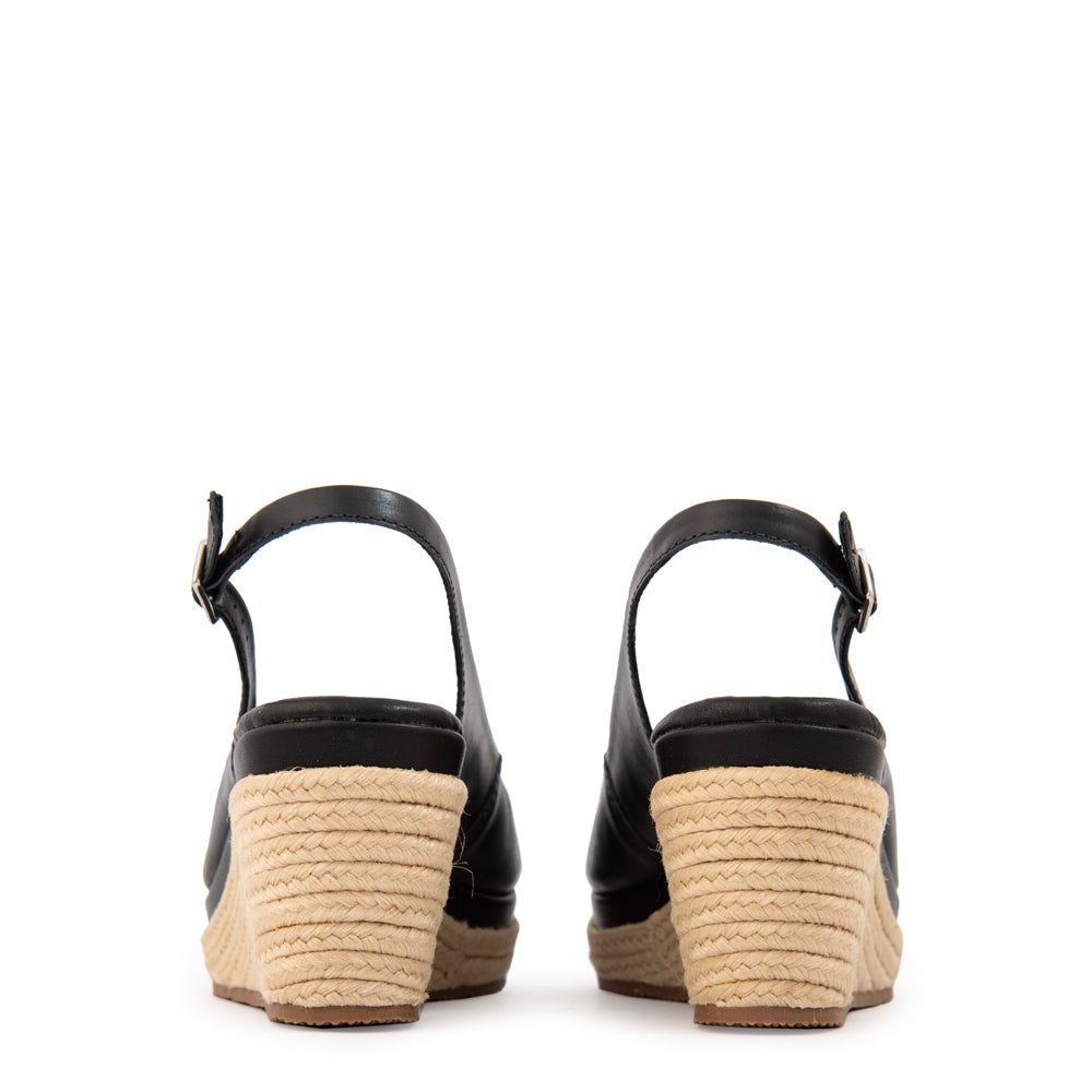 Sandalia leonor cuero negro