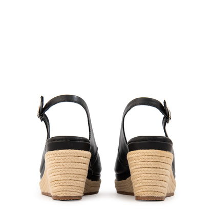 Sandalia leonor cuero negro