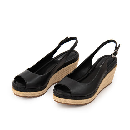 Sandalia leonor cuero negro