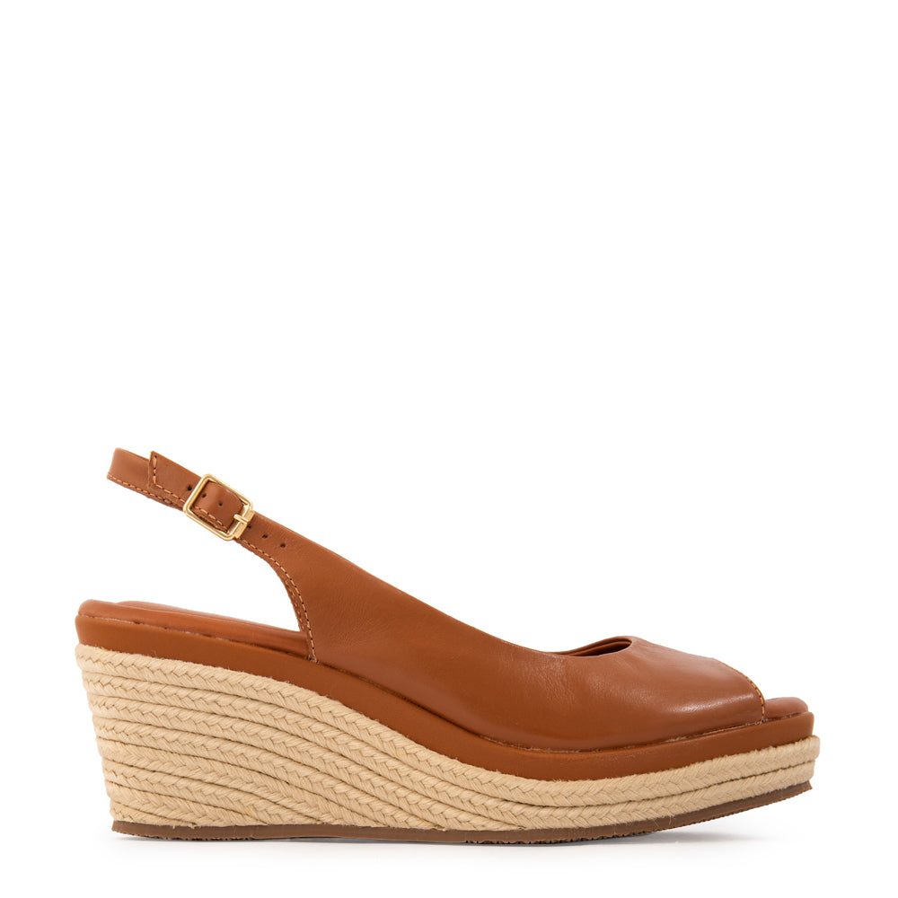 Sandalia leonor cuero café