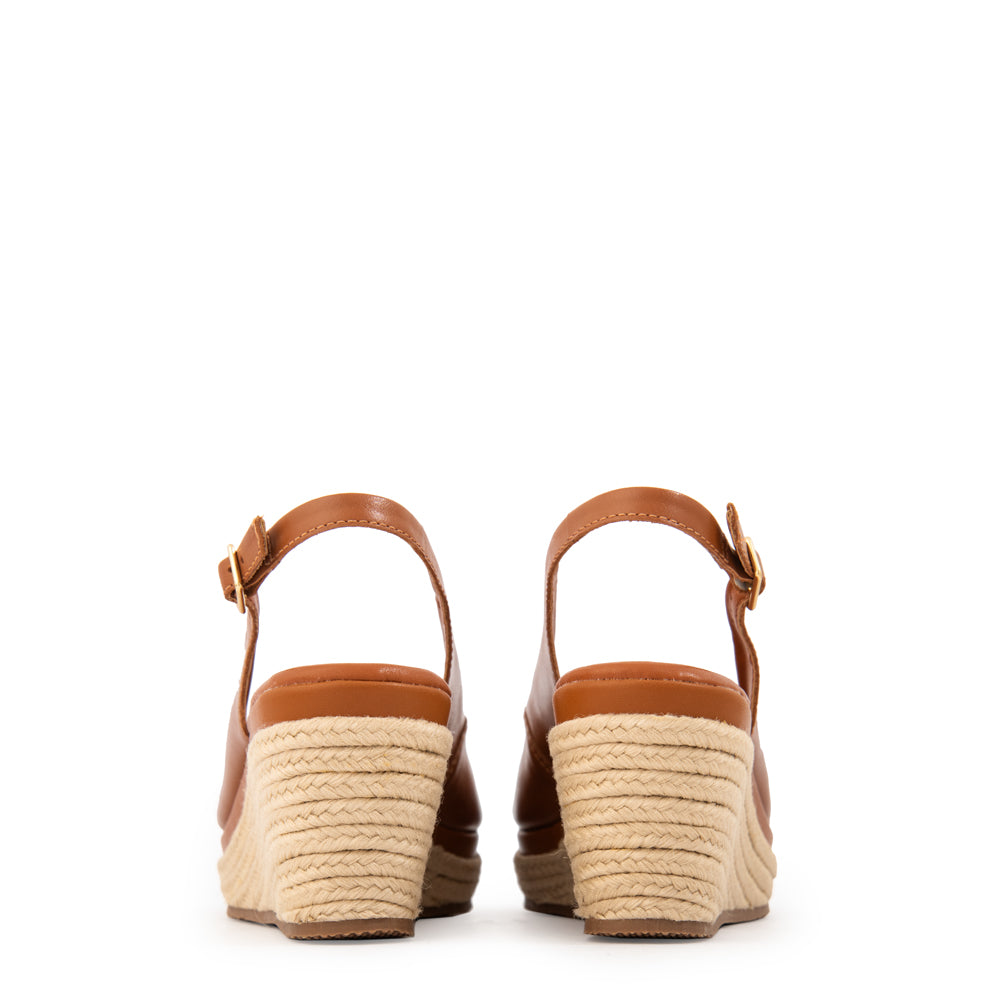 Sandalia leonor cuero café
