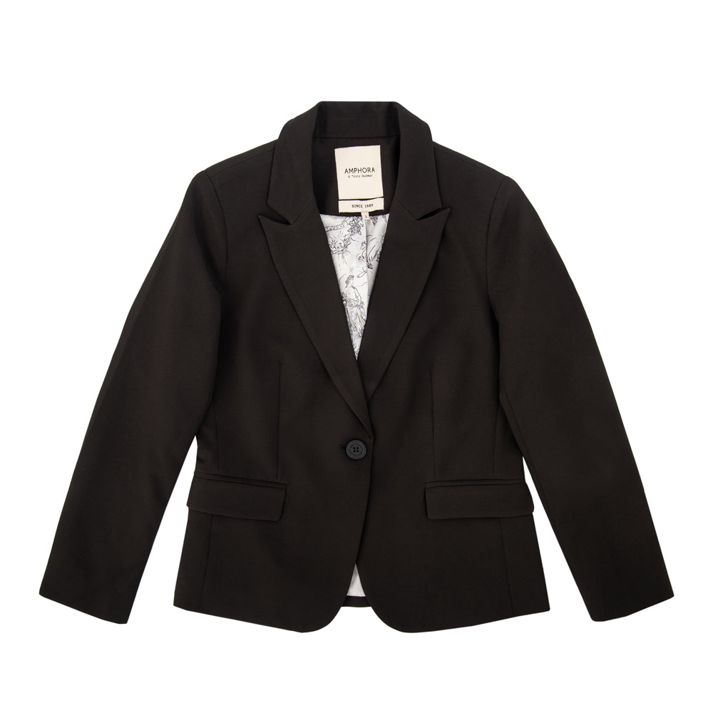 Chaqueta blazer lisa negro