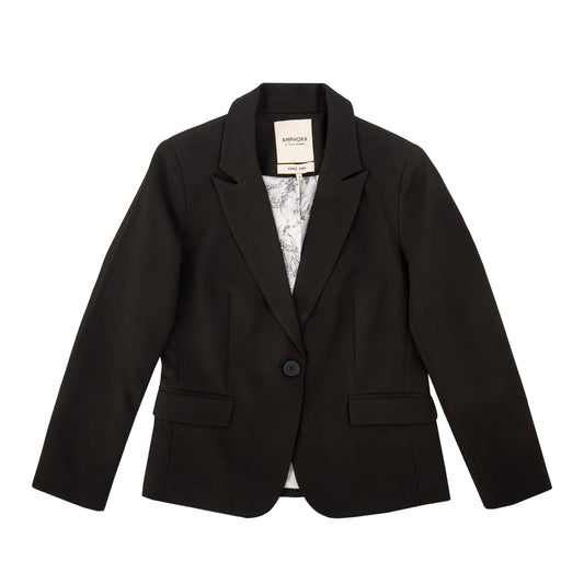 Chaqueta blazer lisa negro