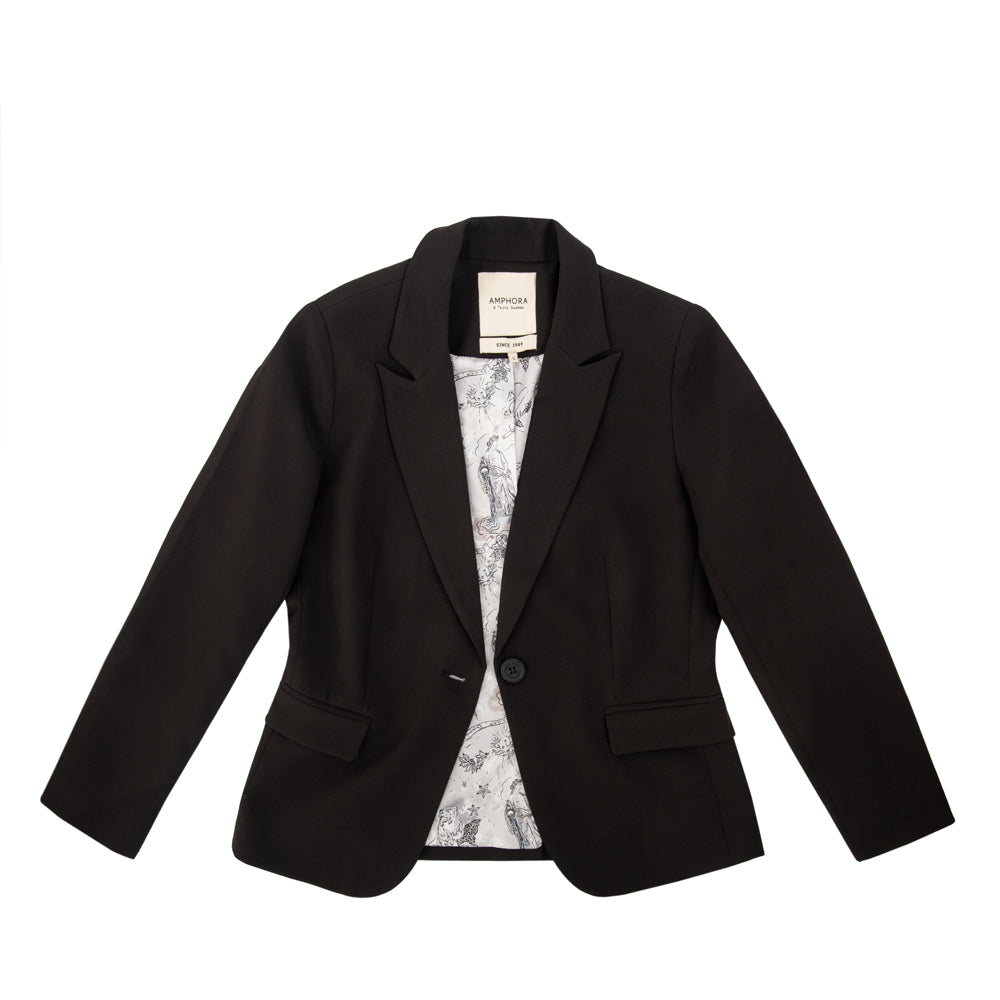 Chaqueta blazer lisa negro