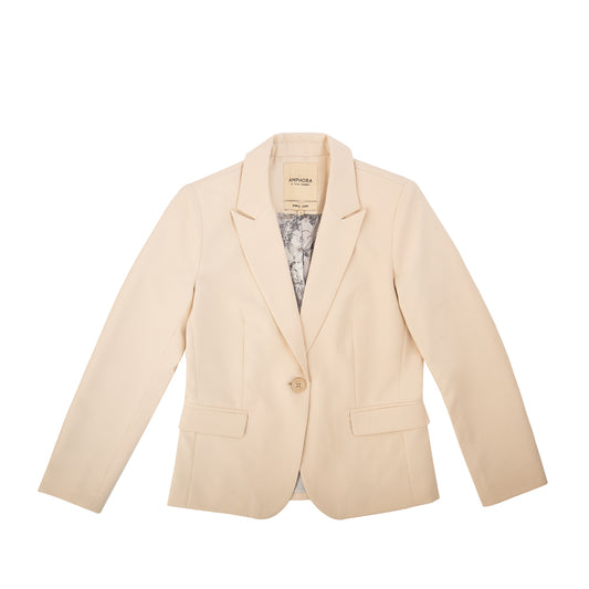Chaqueta blazer lisa beige