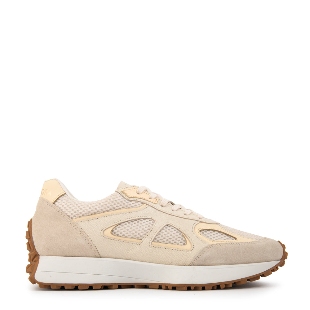 Zapatilla liv cuero beige