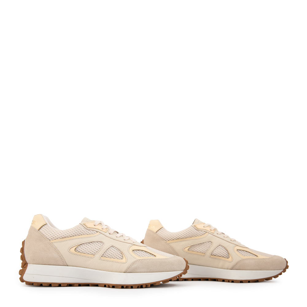 Zapatilla liv cuero beige