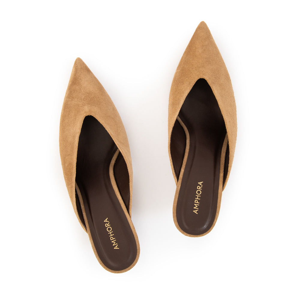 Zapato mule lorenza beige oscuro