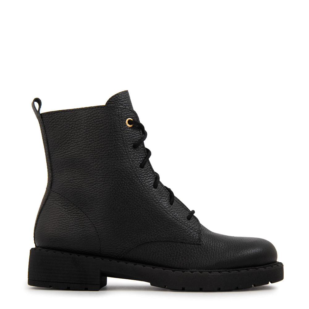 Botin Taco mae cuero negro