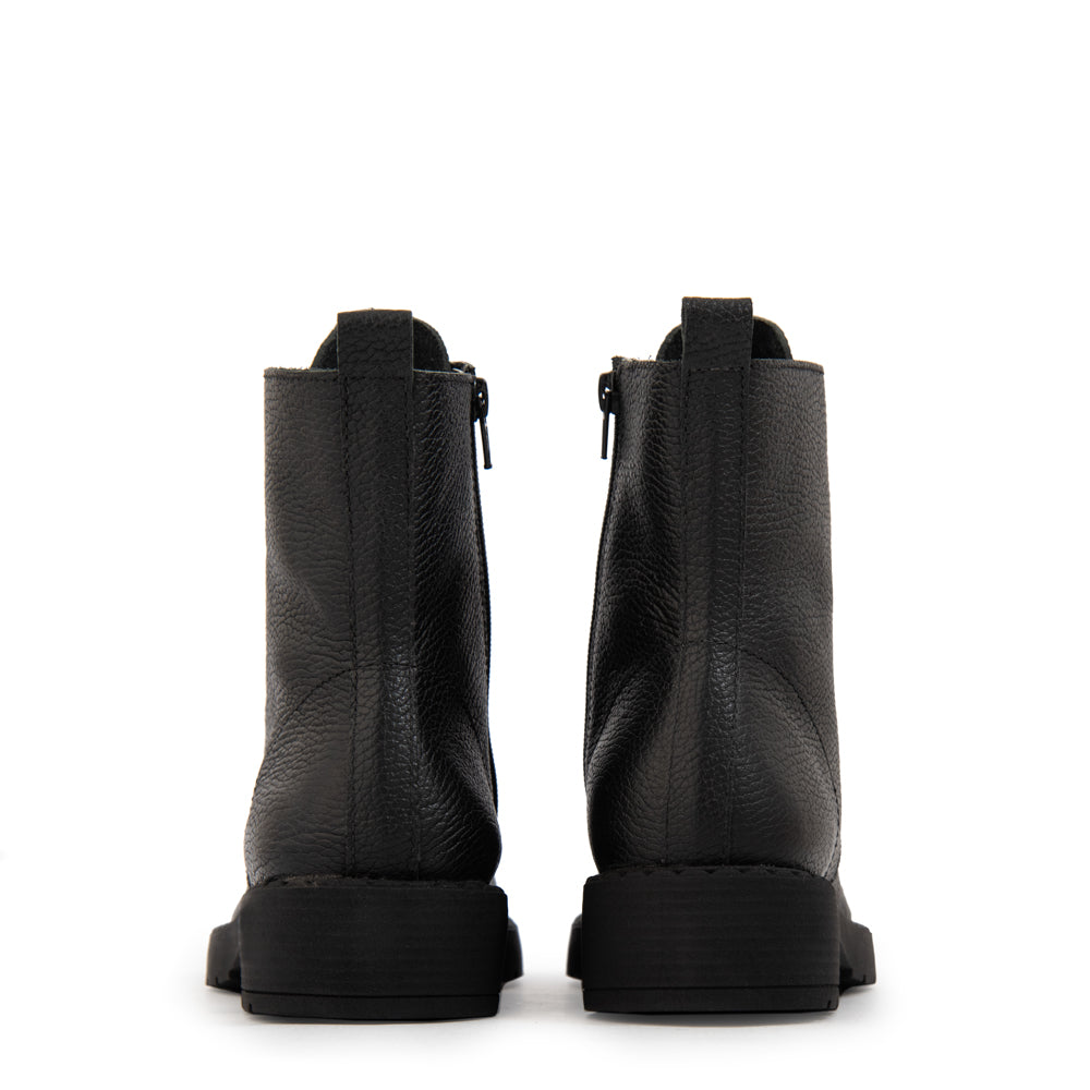 Botin Taco mae cuero negro