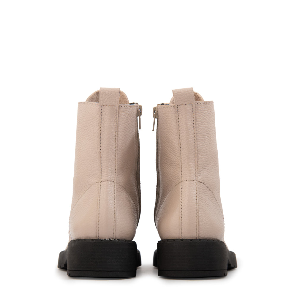 Botin Taco mae cuero beige