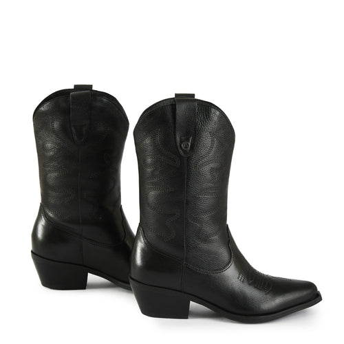 Bota marcella cuero negro