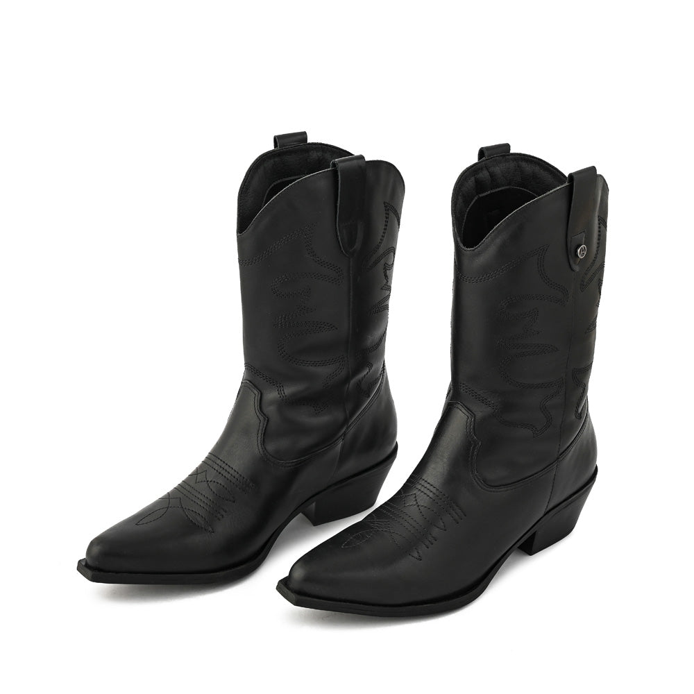 Bota marcella cuero negro