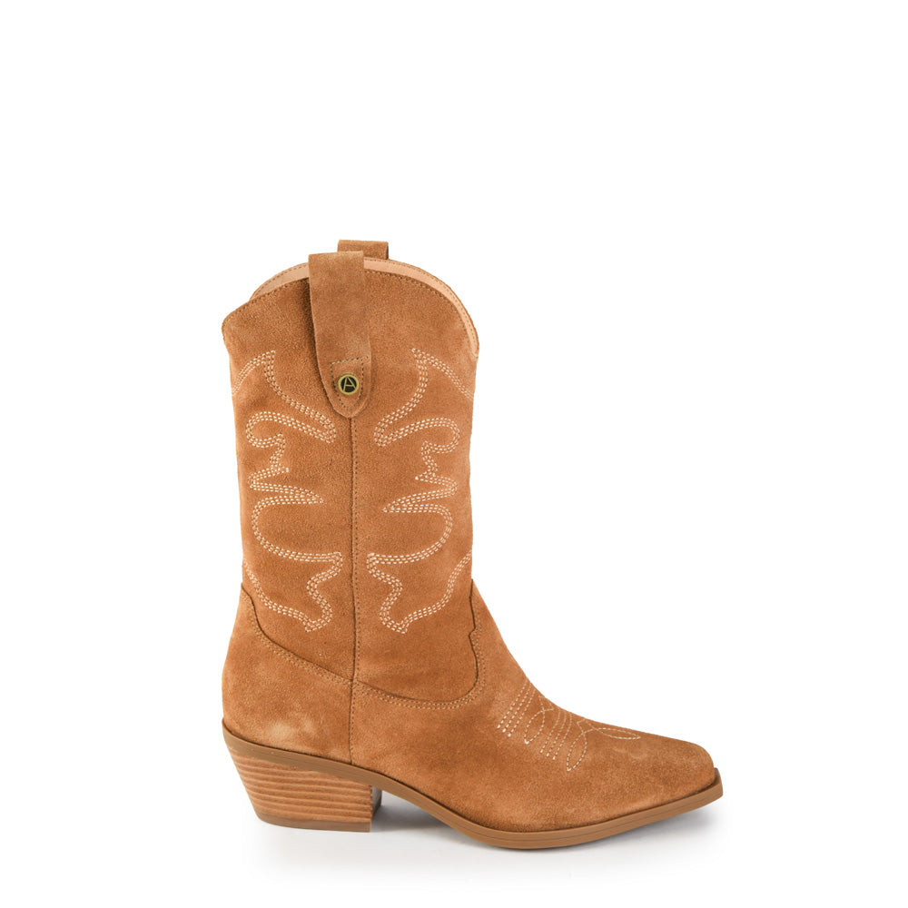 Bota marcella cuero beige oscuro