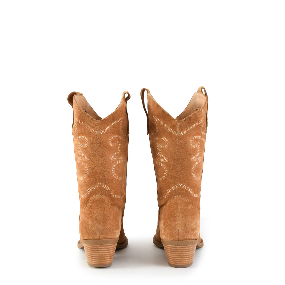 Bota marcella cuero beige oscuro