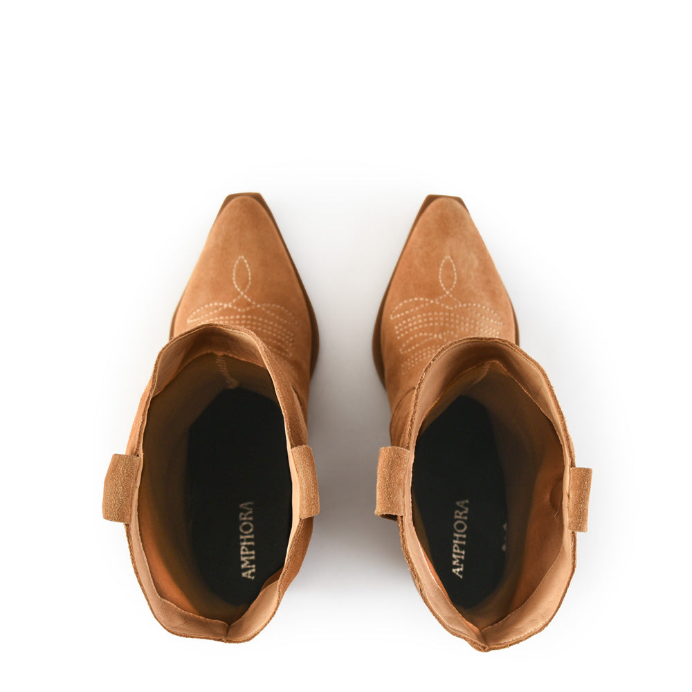 Bota marcella cuero beige oscuro
