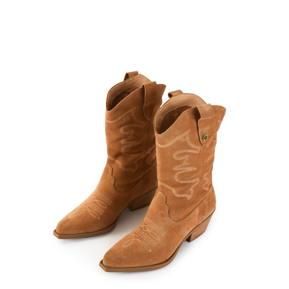 Bota marcella cuero beige oscuro