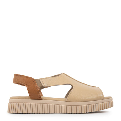 Sandalia marina cuero beige