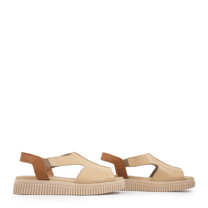 Sandalia marina cuero beige