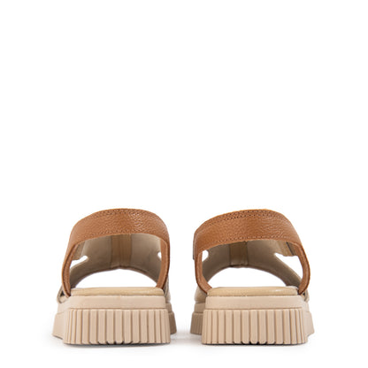 Sandalia marina cuero beige