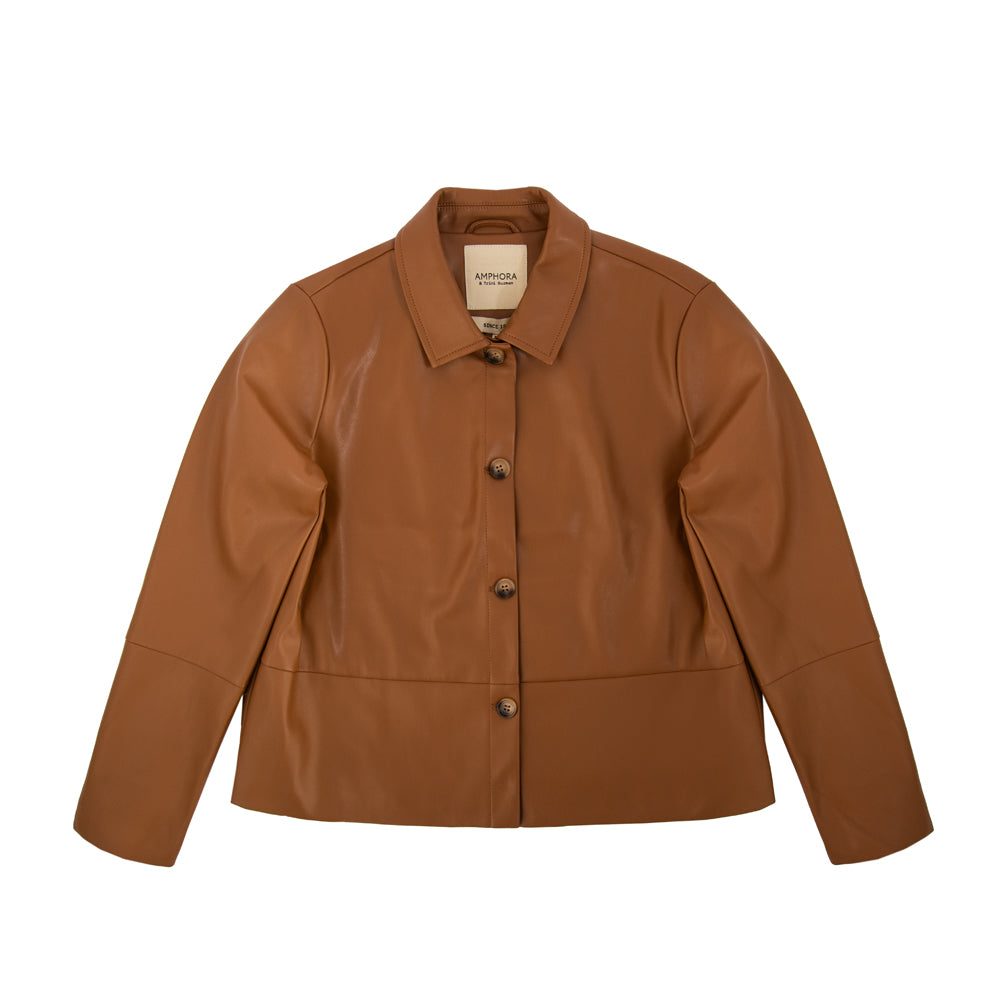 Chaqueta tipo camisa marlina café
