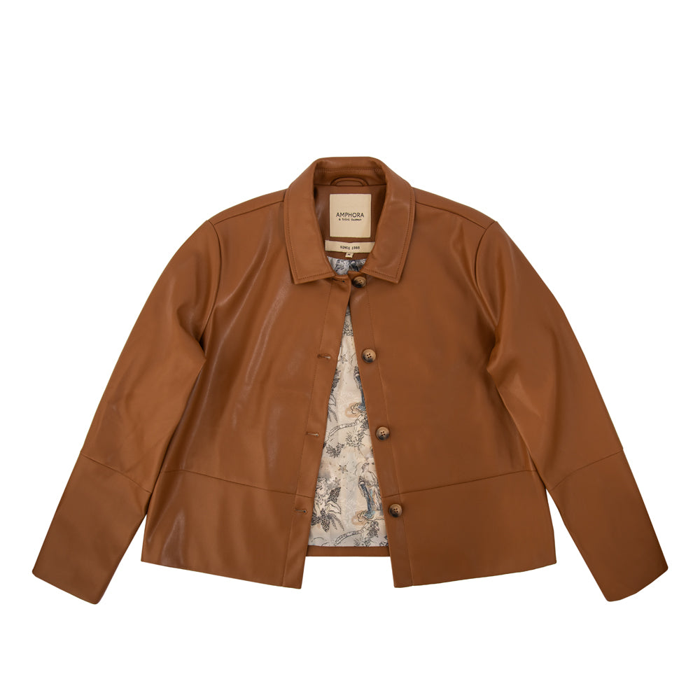 Chaqueta tipo camisa marlina café