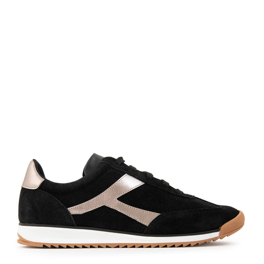 Zapatilla mila cuero negro