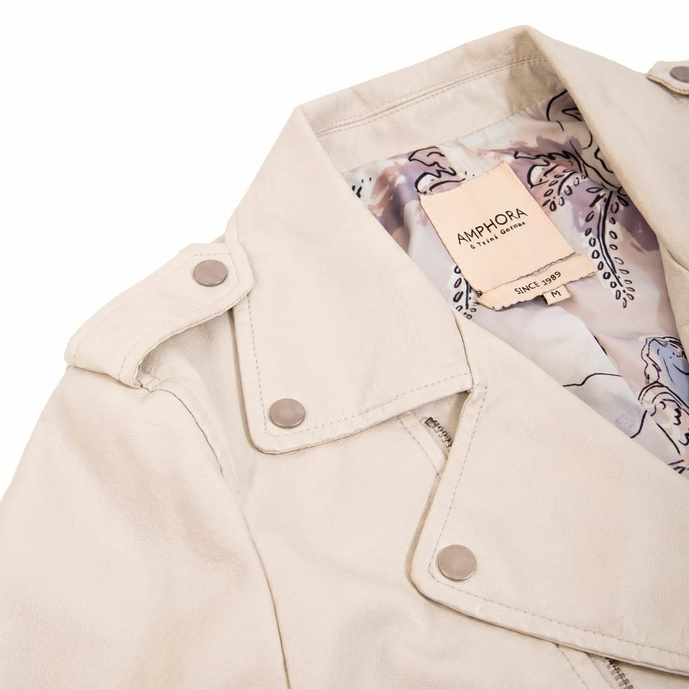Biker jacket nancy blanco crudo