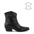 Botin taco nara cuero negro
