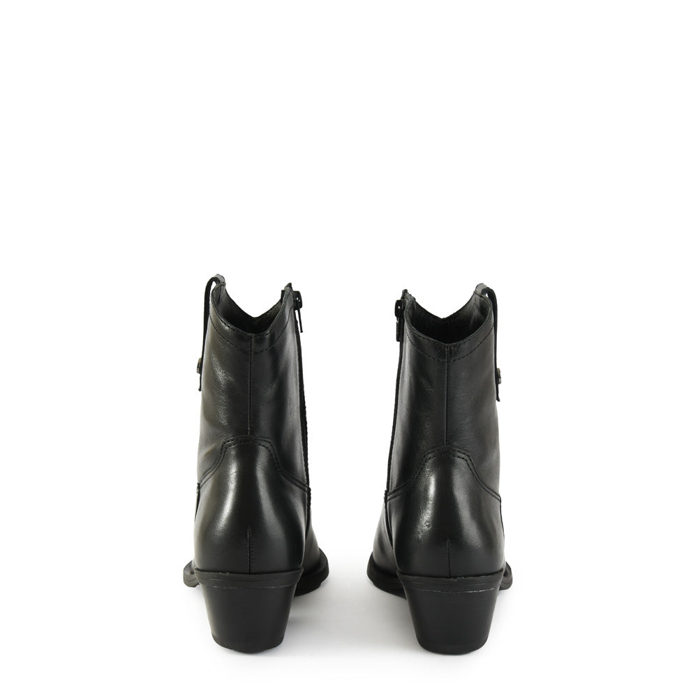 Botin taco nara cuero negro