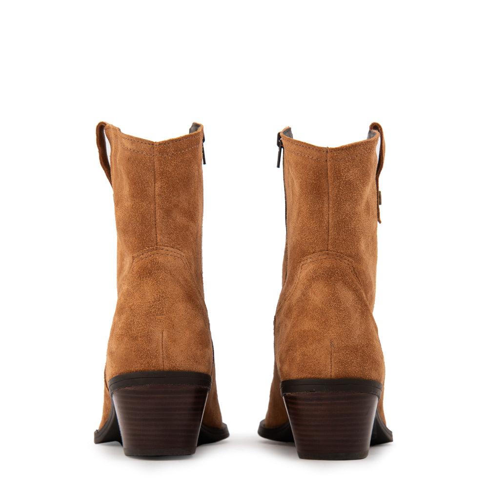 Botin taco nara cuero camel