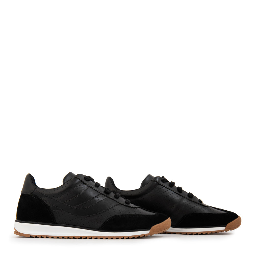 Zapatilla neve cuero negro