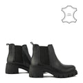 Botin Taco nicole cuero negro