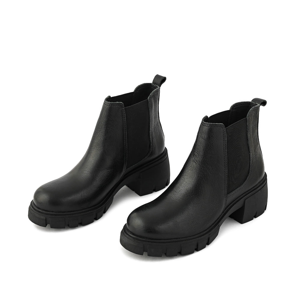 Botin Taco nicole cuero negro