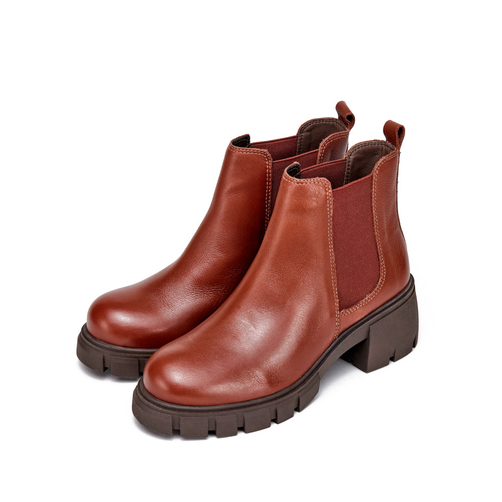 Botin Taco nicole cuero café