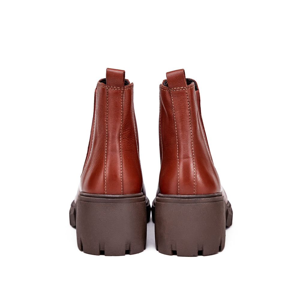 Botin Taco nicole cuero café