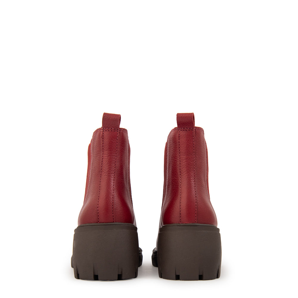 Botin nicole cuero burdeo