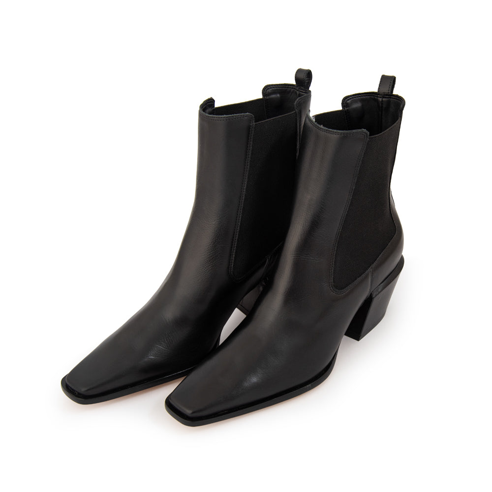 Botin olivia cuero negro