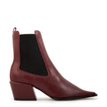 Botin olivia cuero burdeo