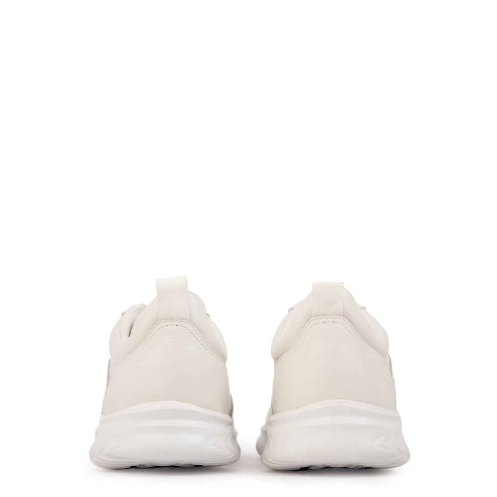 Zapatilla plume cuero blanco