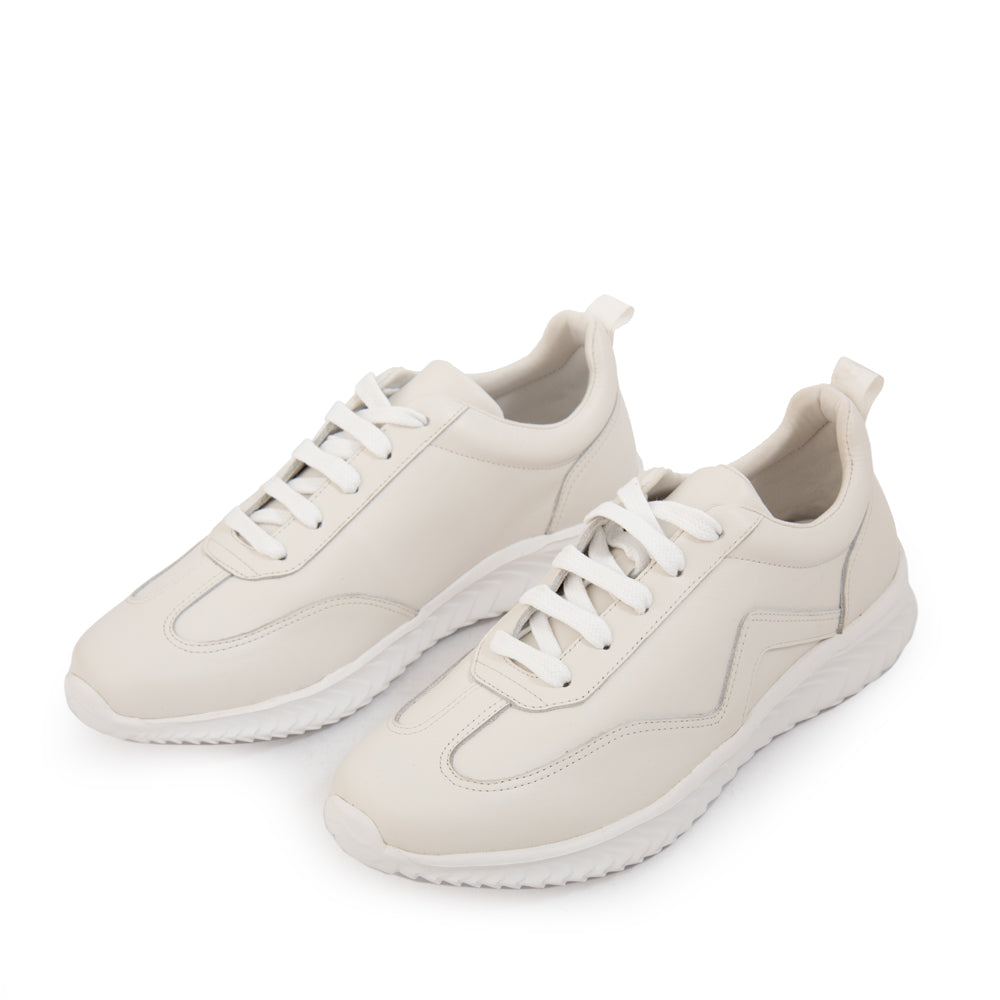 Zapatilla plume cuero blanco