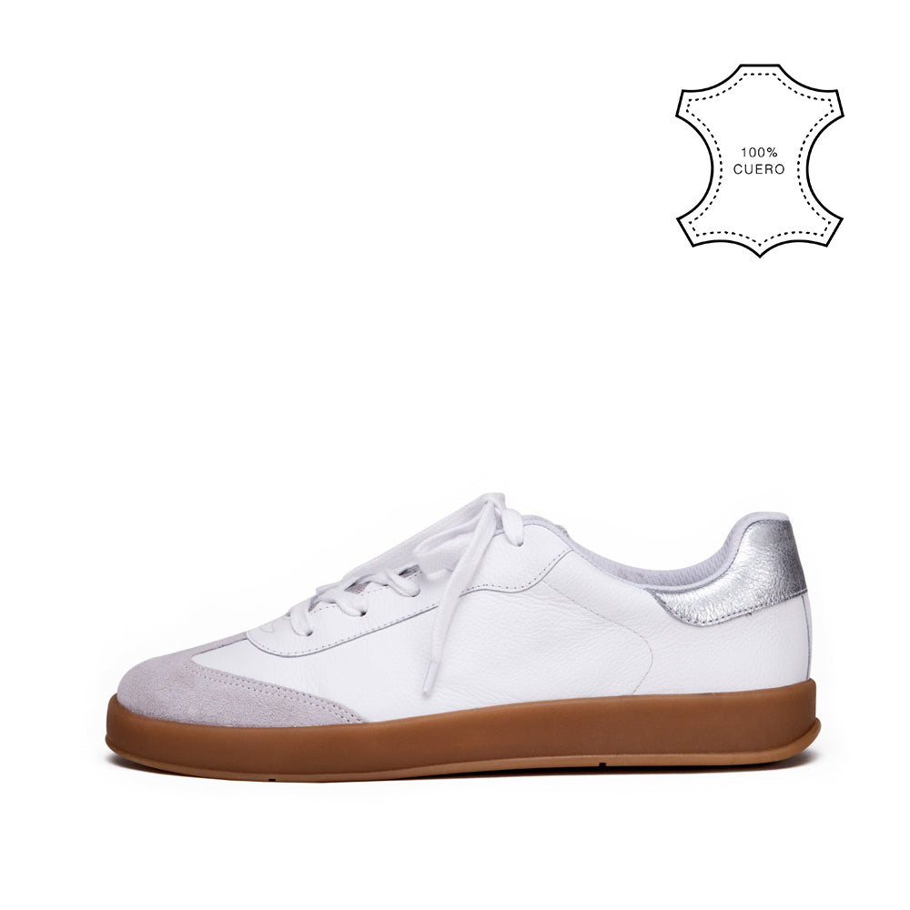 Zapatilla raquel cuero blanco
