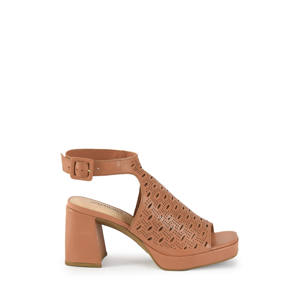 Sandalia salma cuero camel