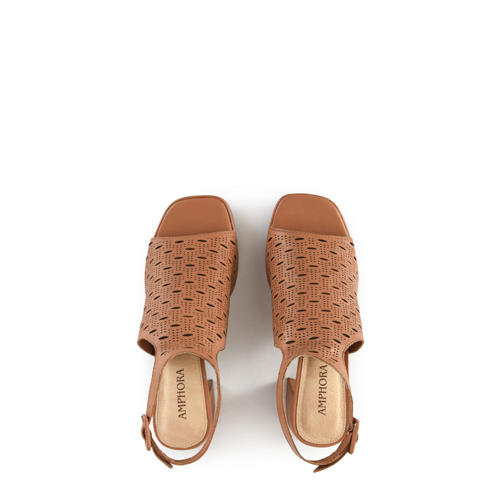 Sandalia salma cuero camel