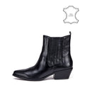 Botin taco samy cuero negro