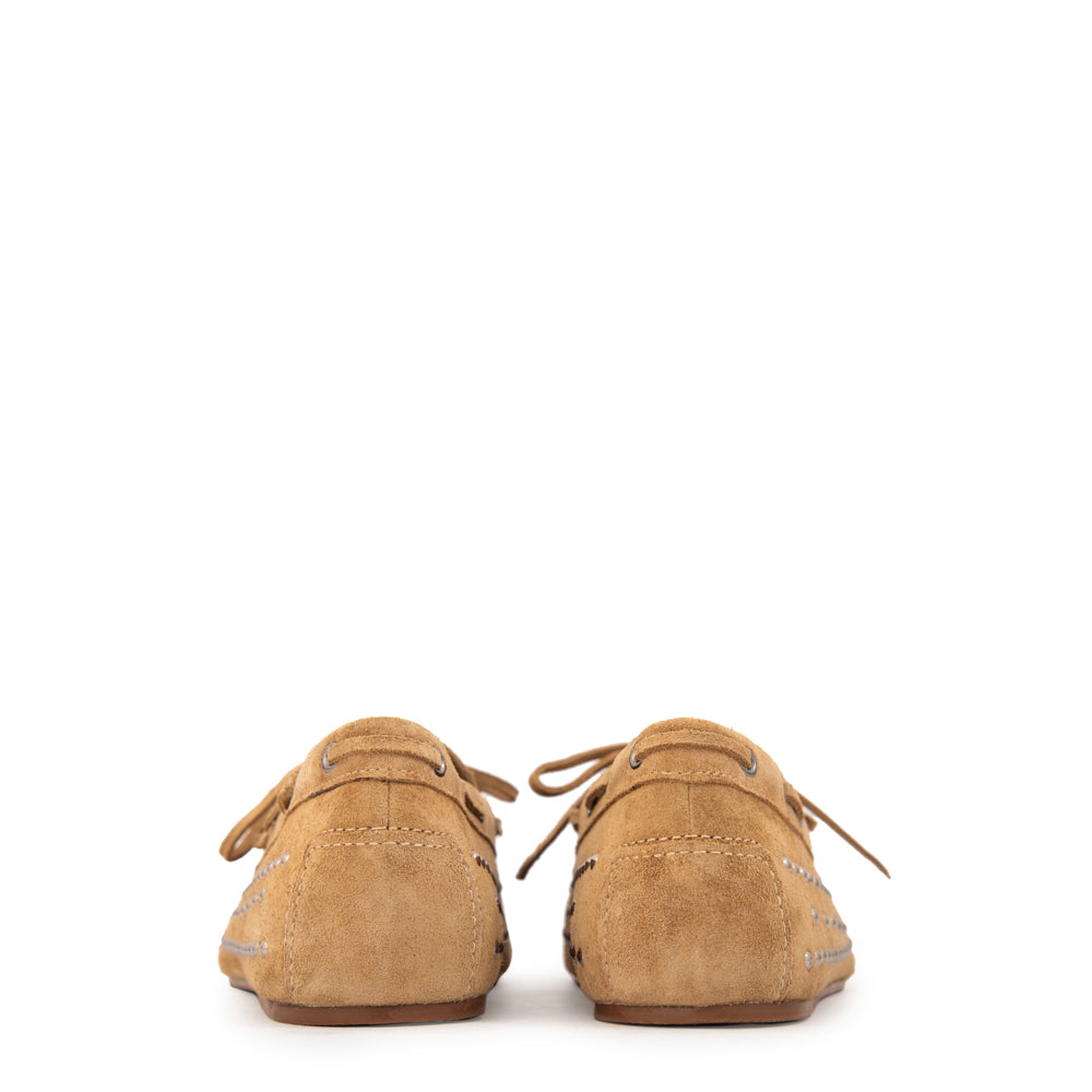 Mocasin sara cuero beige